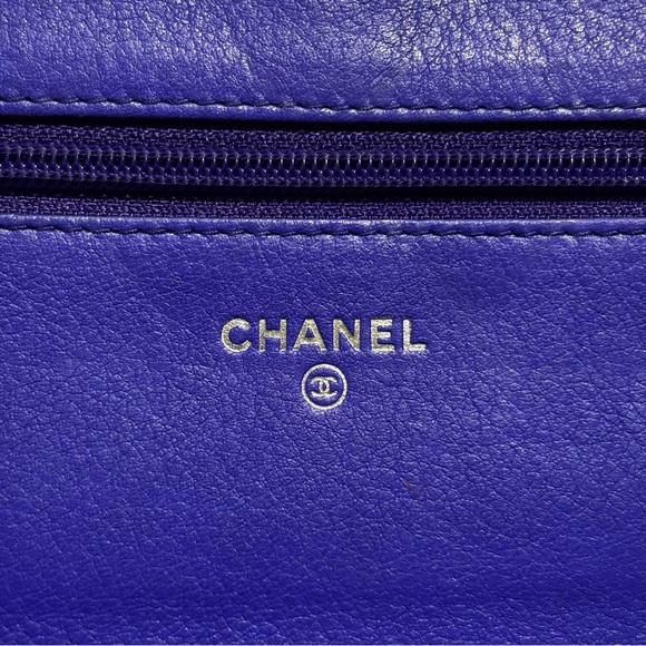 Chanel Classic Wallet On Chain WOC Quilted Lambskin Purple Silver Hardware - Picture 11 of 12